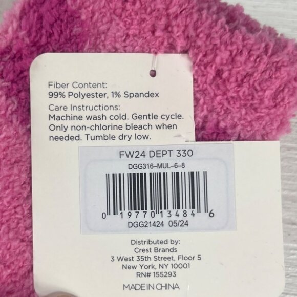 Cozy Socks Girls Pink Purple Butterfly Shoe Size 10.5 - Picture 4 of 4